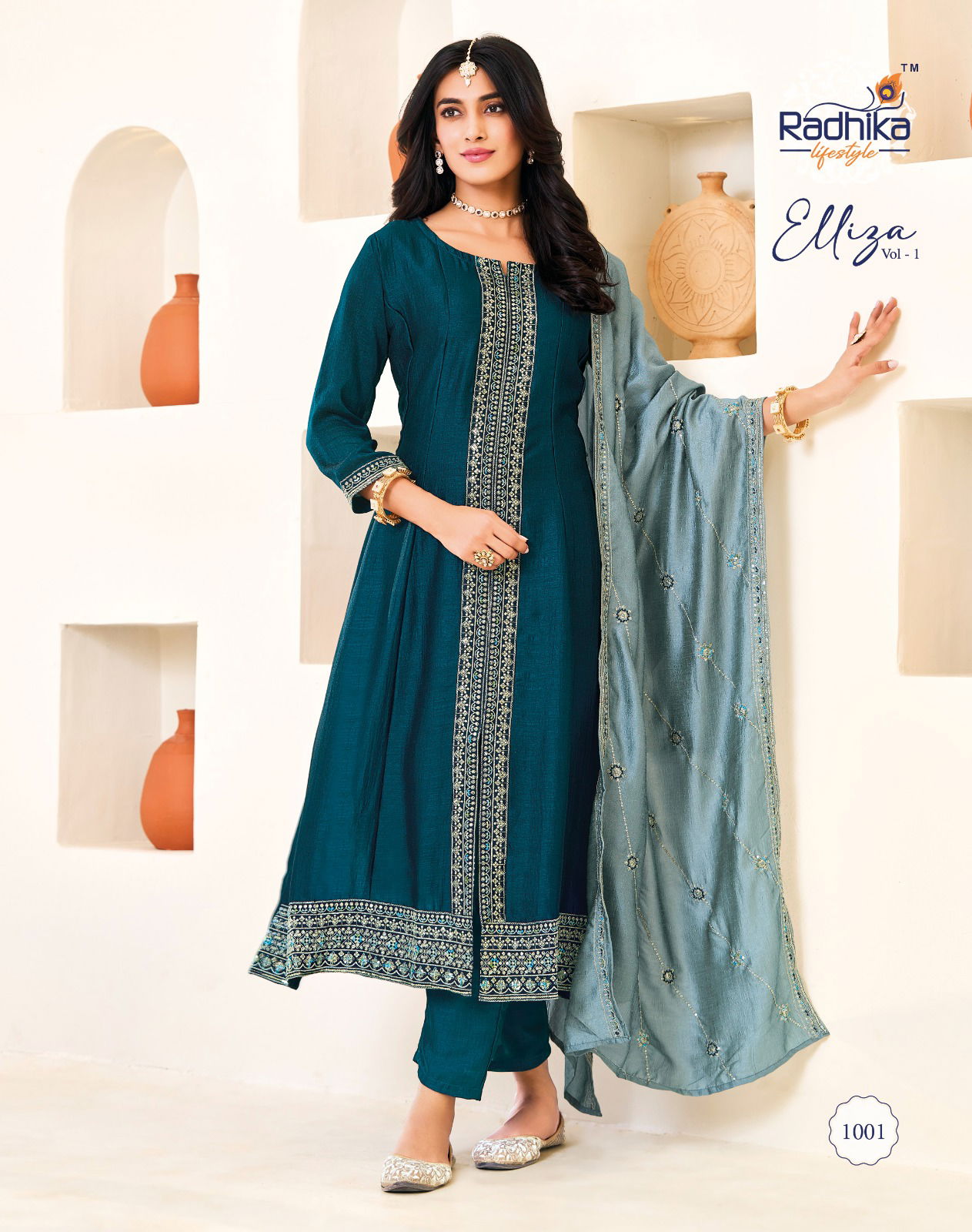 Elliza Vol 1 By Radhika Vichitra Silk Kurti With Bottom Dupatta Online Wholesale